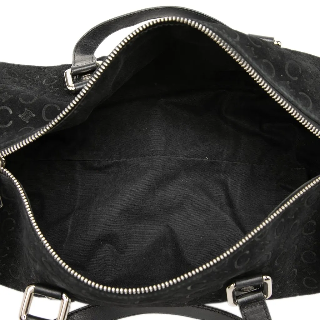 Celine C Macadam Suede Handbag Black Suede Good - Model View