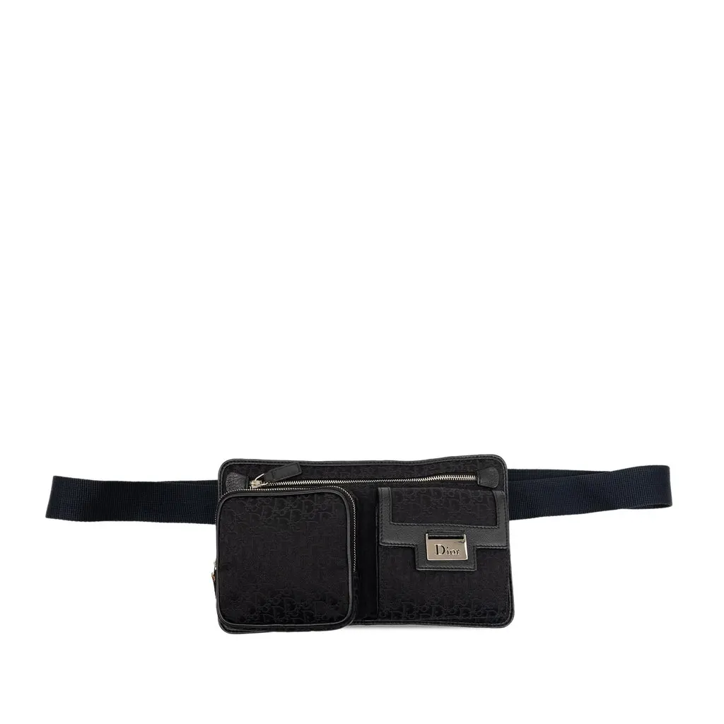 Dior Diorissimo Trotter Canvas Street Chic Belt Bag Black Very good - Front View