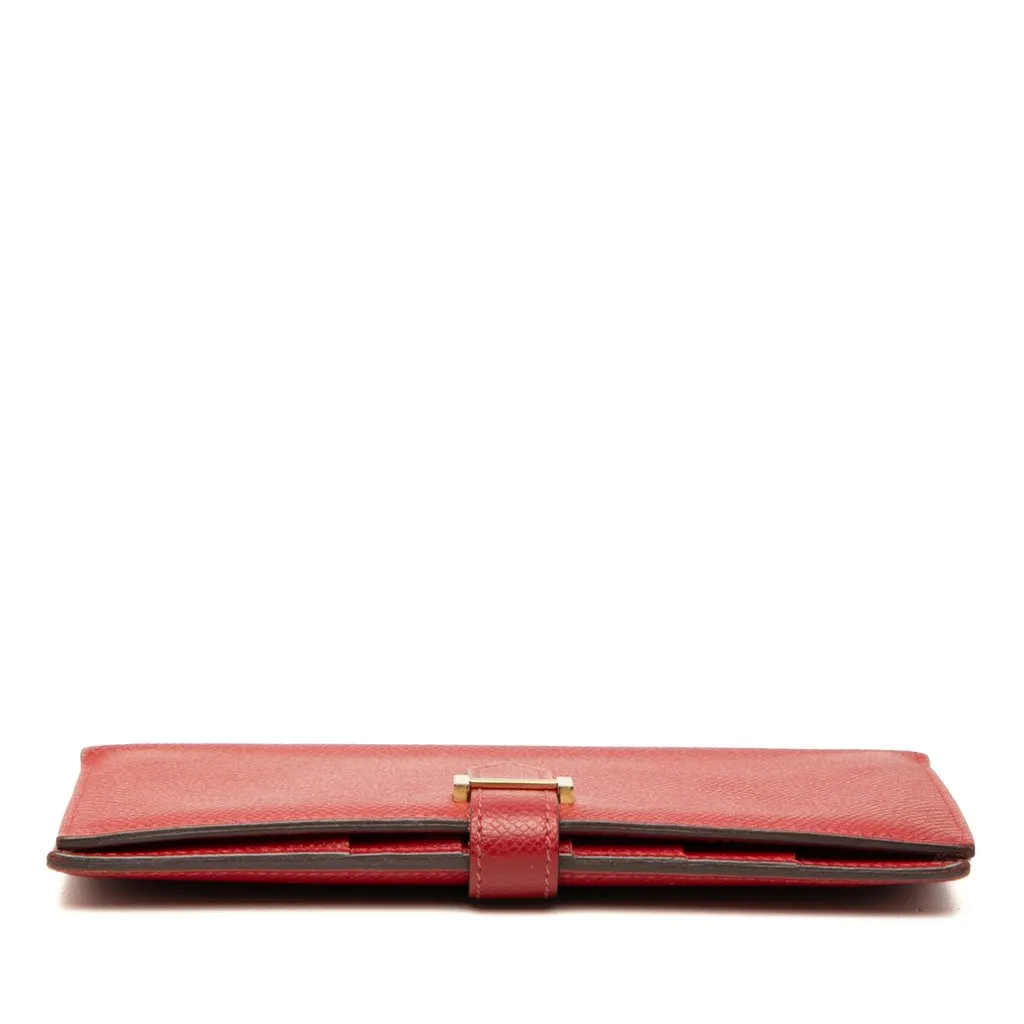 Hermès Epsom Bearn Wallet Red Leather Very good - Inside View