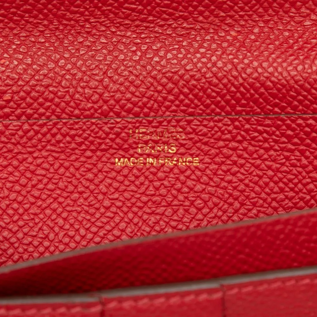 Hermès Epsom Bearn Wallet Red Leather Very good - Box View