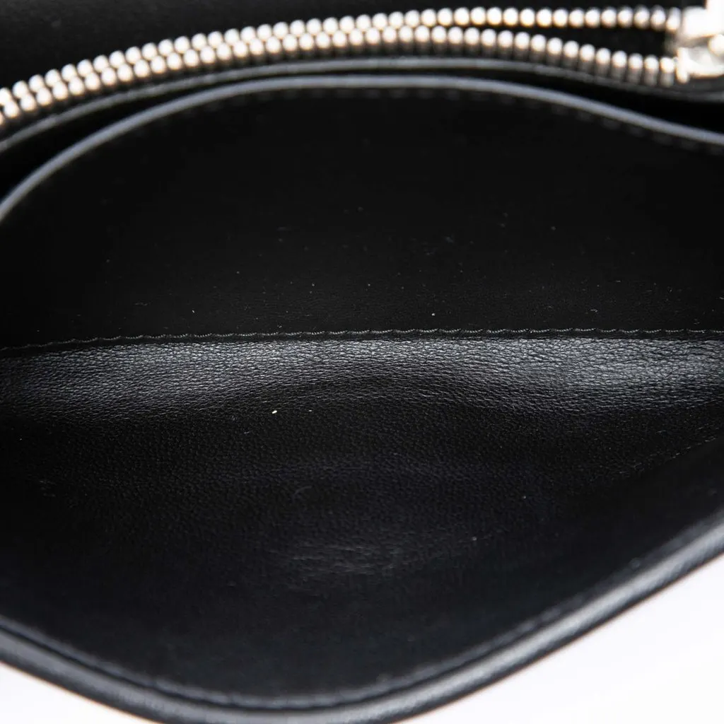 Miu Miu Soft Nappa Crystal Embellished Wallet on Chain Black Leather Very good - Model View