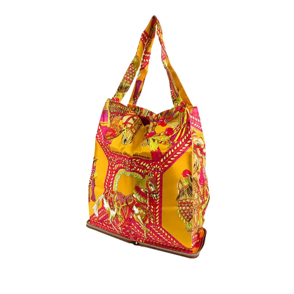 Hermès La Danse Du Cheval Marwari Silky Pop Tote Orange Very good - Back View