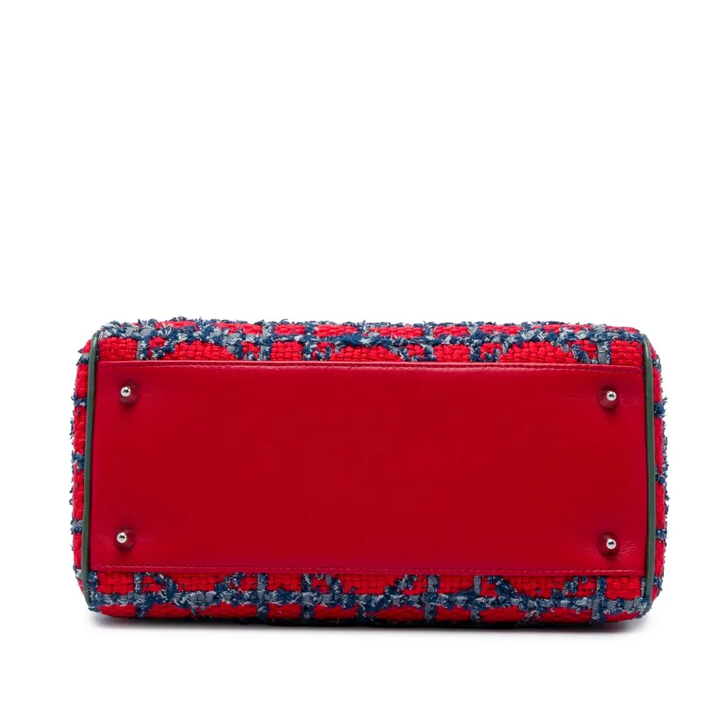 Dior Medium Tweed Cannage Fringe Lady Dior Red Very good - Inside View