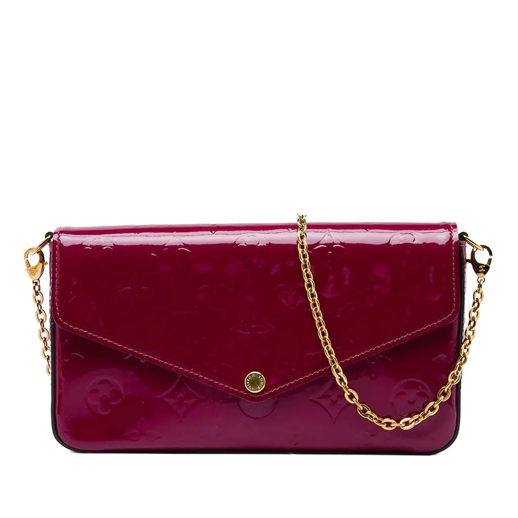 Louis Vuitton Monogram Vernis Pochette Felicie Pink Leather Very good - Front View