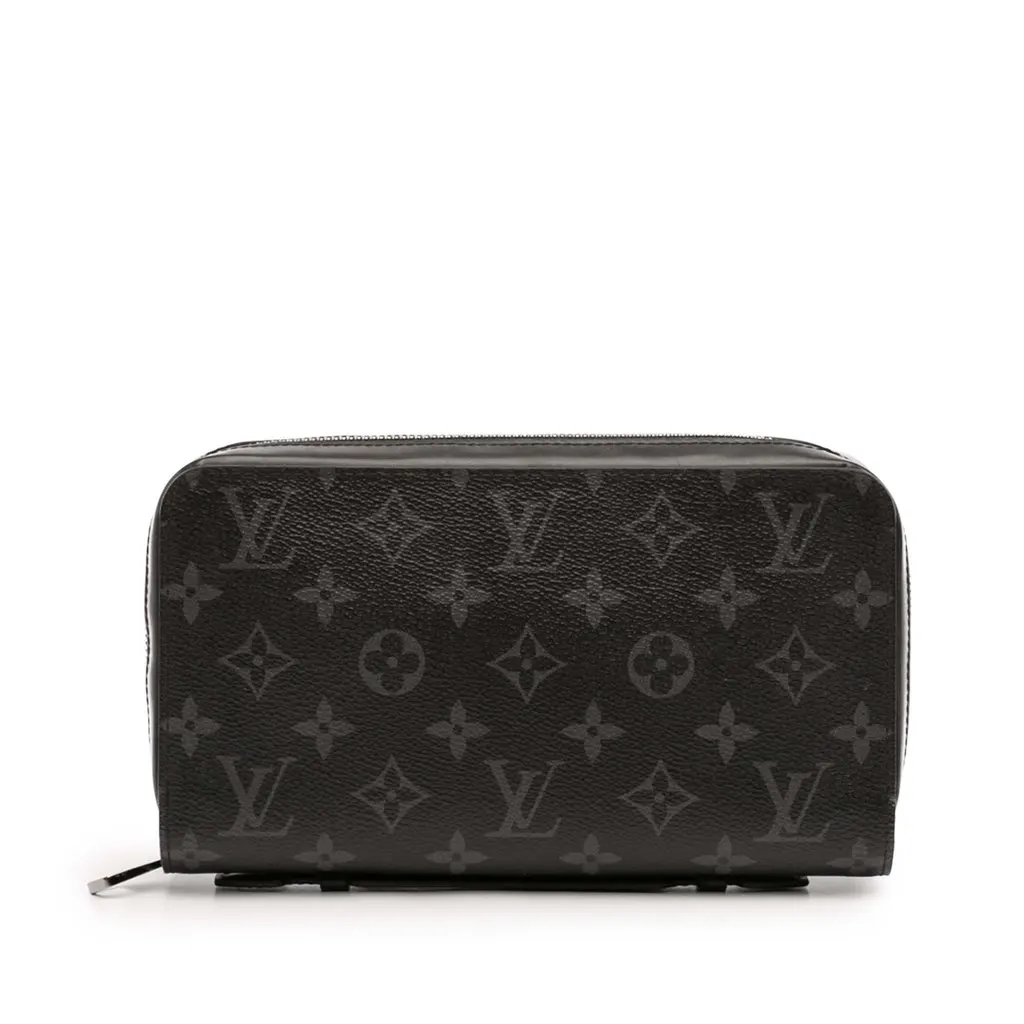Louis Vuitton Monogram Eclipse Zippy XL Black Very good - Front View