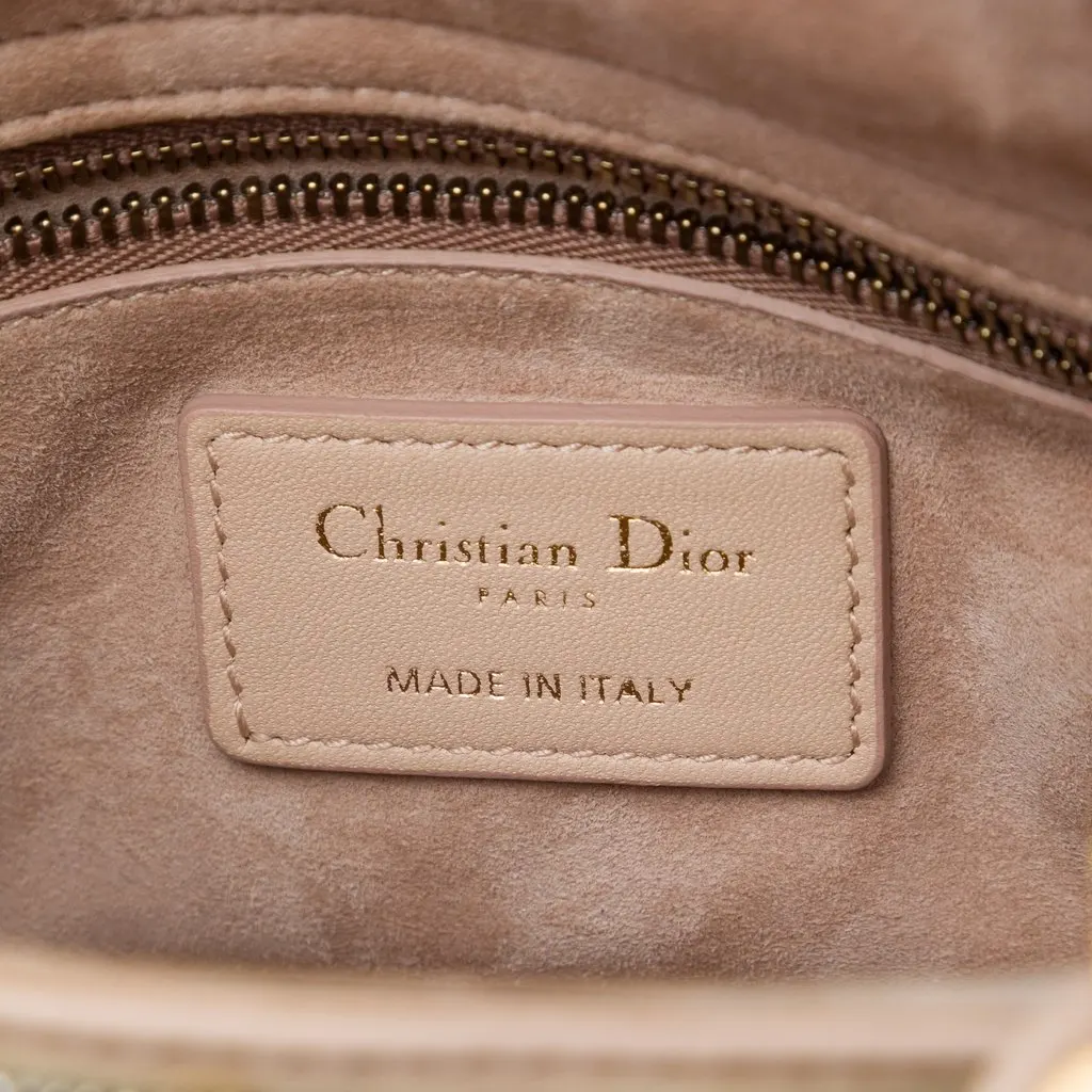 Dior Mini Calfskin Beaded and Embroidered Lady Dior Brown Leather Good - Box View