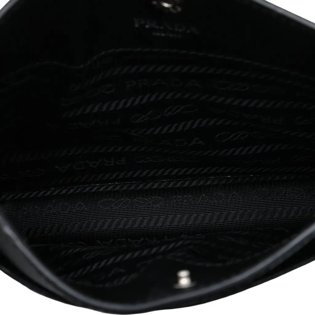 Prada Saffiano Soft Bandoliera Bag Black Leather Good - Model View