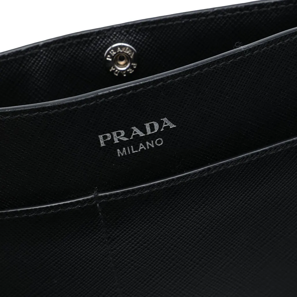 Prada Saffiano Soft Bandoliera Bag Black Leather Good - Box View