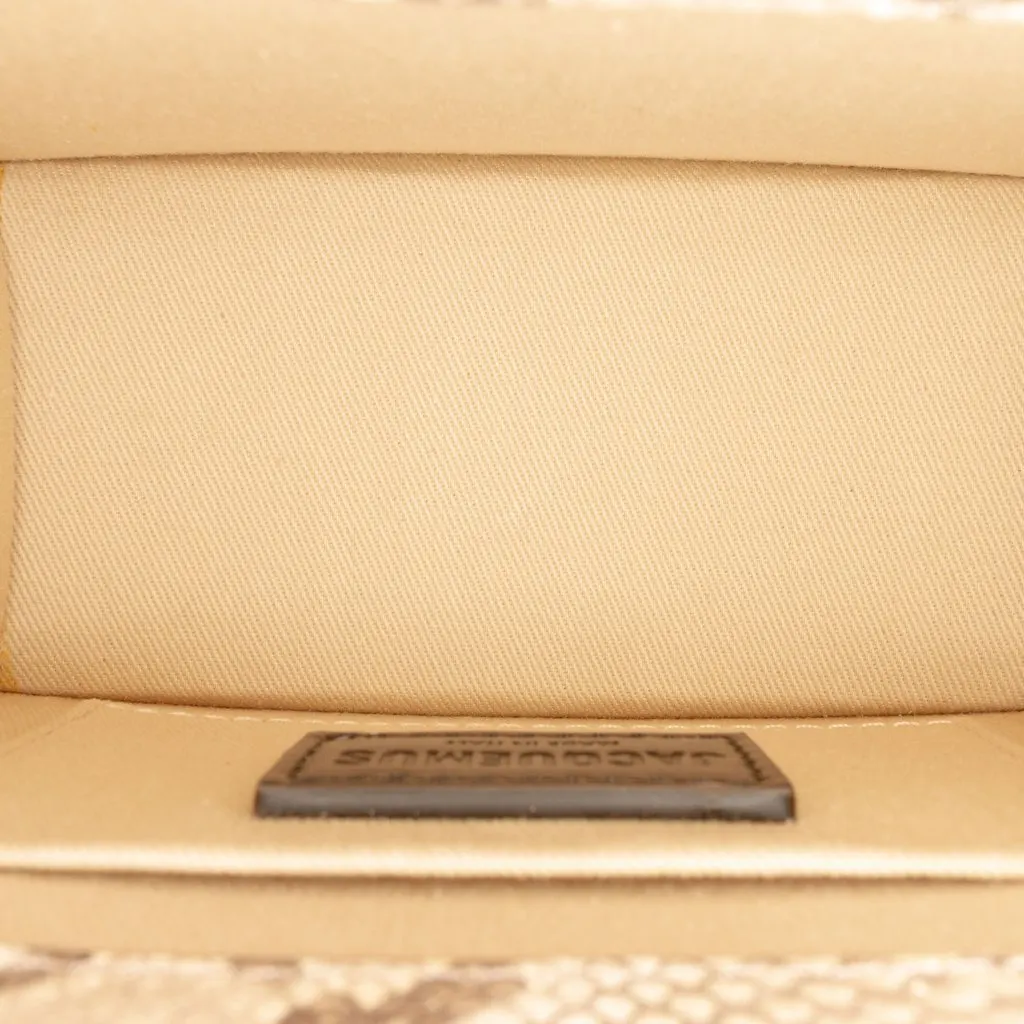 Jacquemus Snake Embossed Leather Le Chiquito Moyen Satchel Beige Leather Very good - Model View