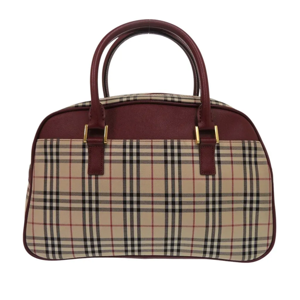Burberry House Check Canvas Handbag Beige Canvas Very good - Back View
