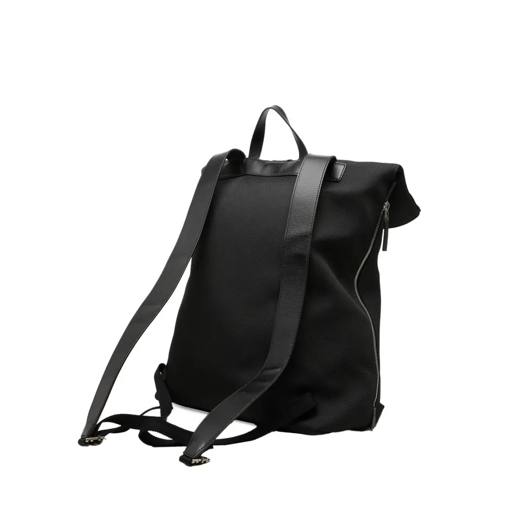 Gucci Canvas Techno Web Fold Over Backpack Black Very good - Back View