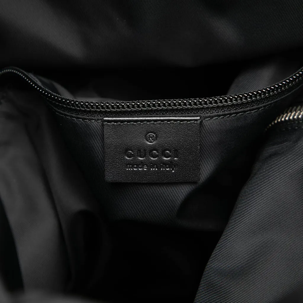 Gucci Canvas Techno Web Fold Over Backpack Black Very good - Box View