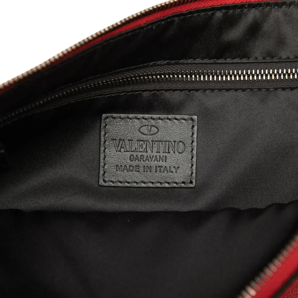 Valentino Leather Rockstud Wristlet Clutch Red Leather Good - Box View