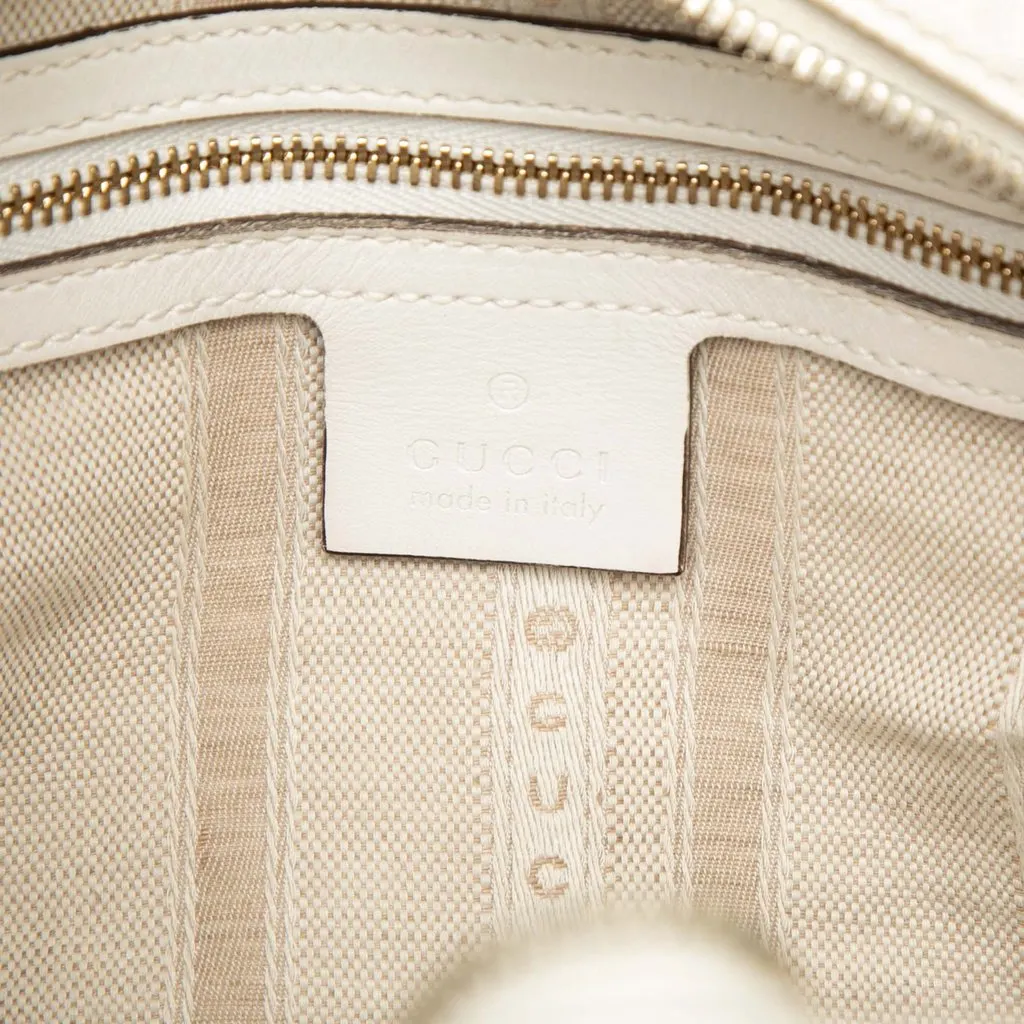 Gucci Diamante Bright Calfskin Satchel White Leather Good - Box View