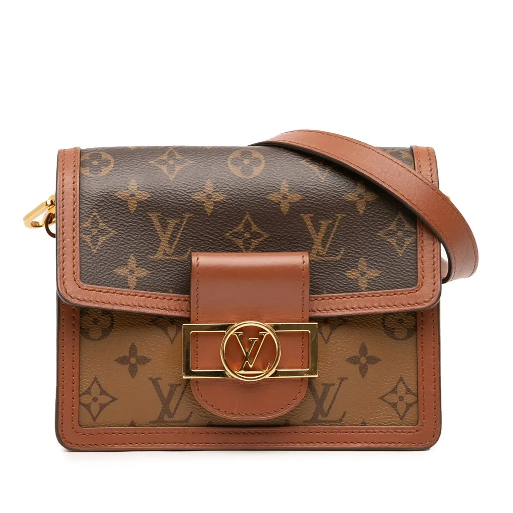 Louis Vuitton Monogram Reverse Mini Dauphine Brown Canvas Very good - Front View
