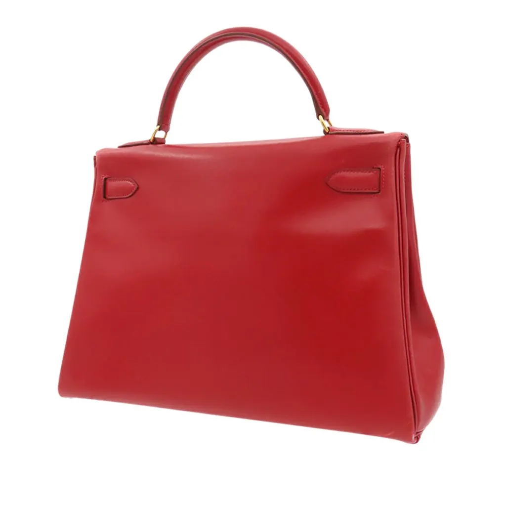 Hermès Box Calf Kelly Retourne 32 Red Leather Very good - Back View