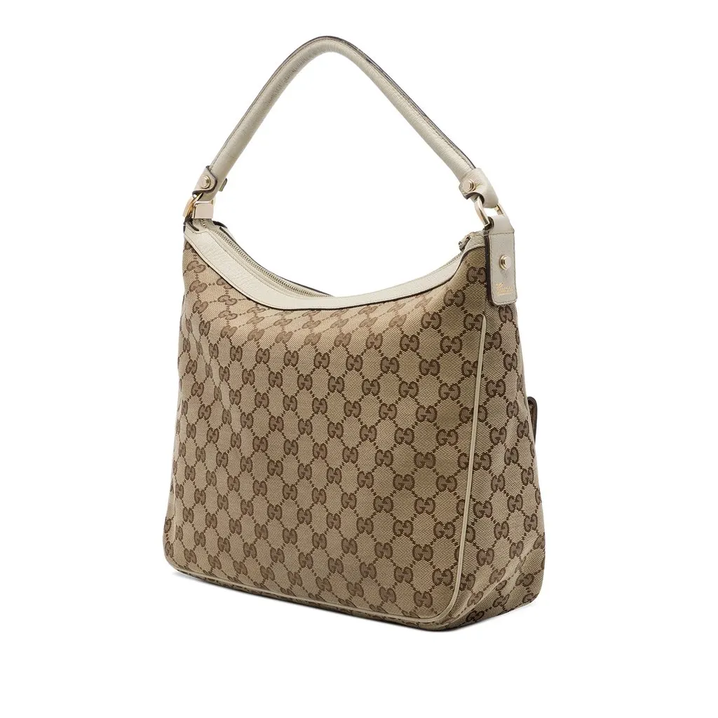 Gucci GG Canvas Abbey D Ring Handbag Beige Canvas Good - Back View