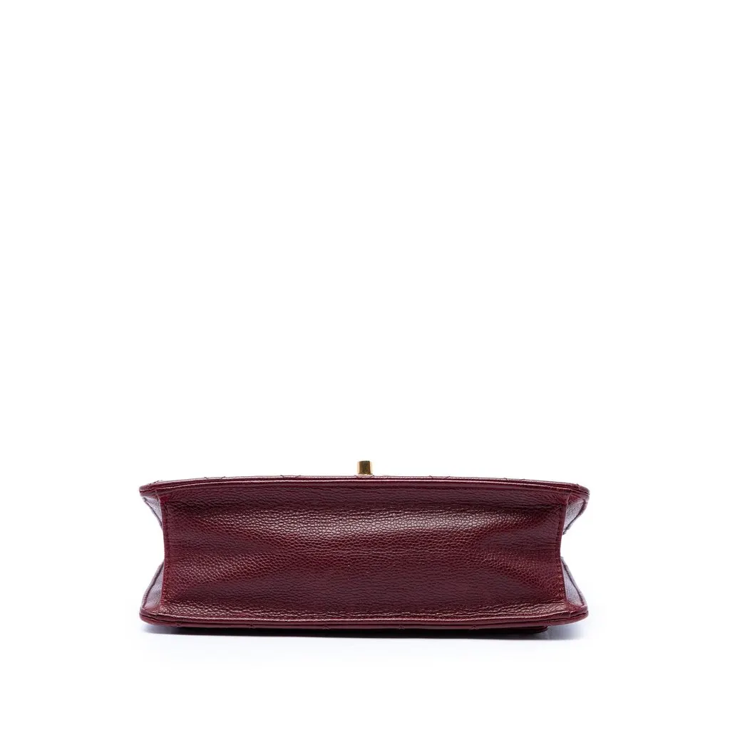 Chanel Paris Edinburgh Quilted Caviar Retro Class Flap Red Leather Very good - Inside View