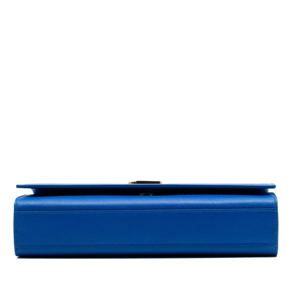 Saint Laurent Medium Grain De Poudre Monogram Kate Crossbody Blue Leather Very good - Inside View