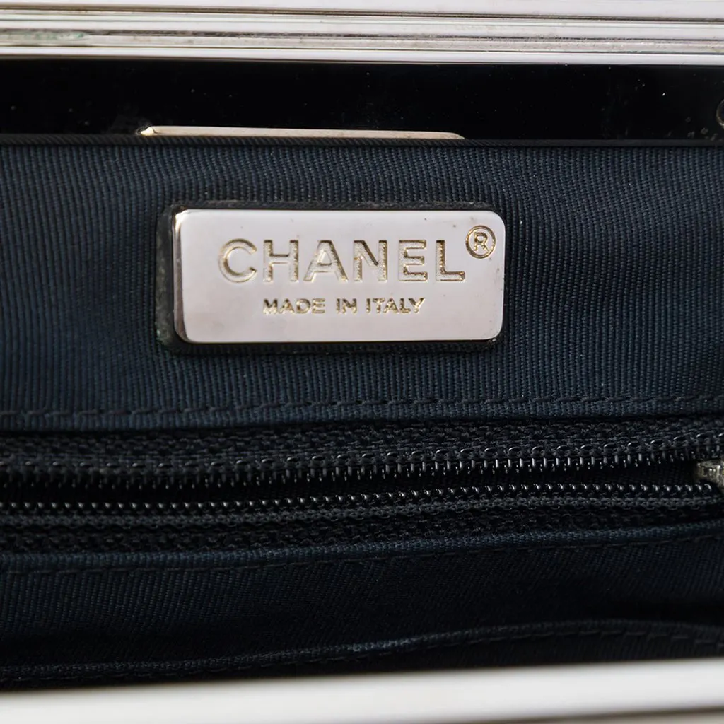 Chanel CC Metallic Calfskin Vanity Case Black Leather Very good - Box View