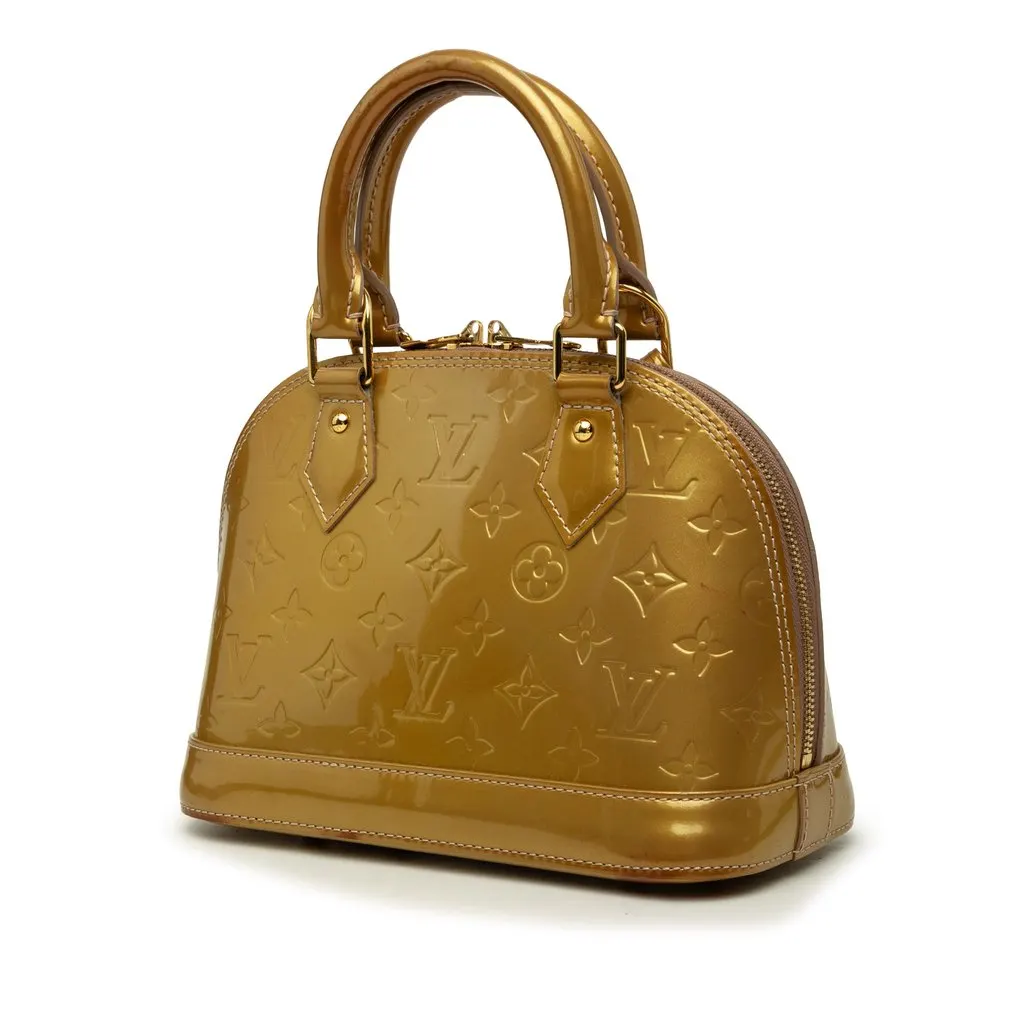 Louis Vuitton Monogram Vernis Alma BB Gold Leather Very good - Back View