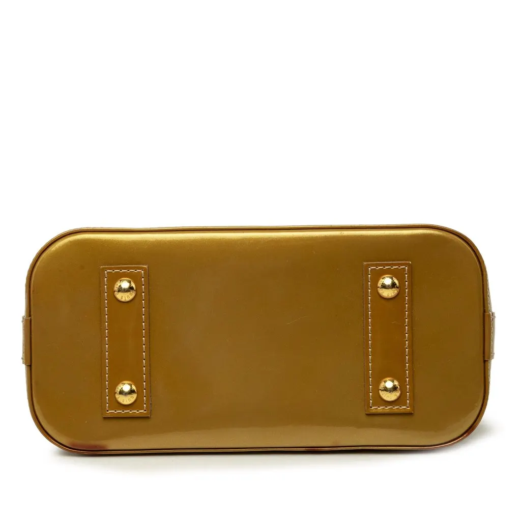 Louis Vuitton Monogram Vernis Alma BB Gold Leather Very good - Inside View