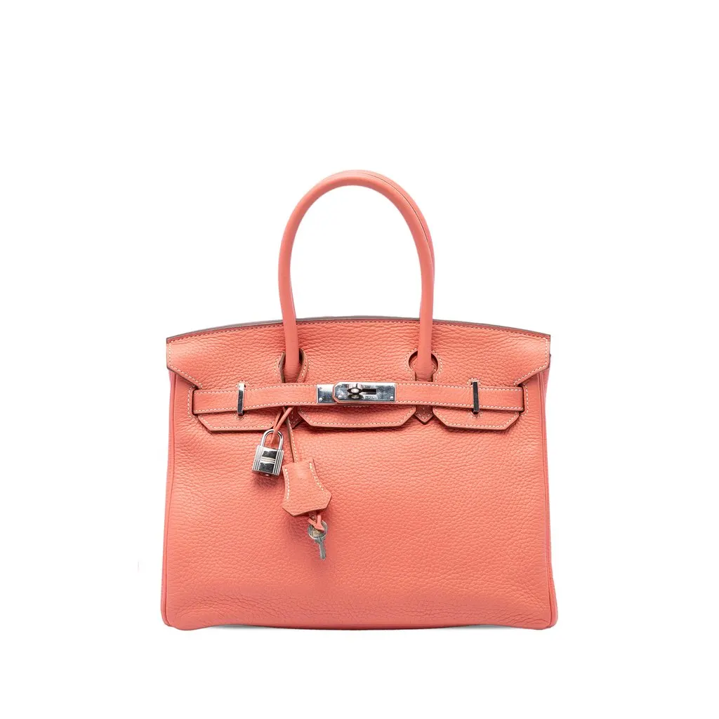 Hermès Clemence Birkin Retourne 30 Orange Leather Very good - Front View
