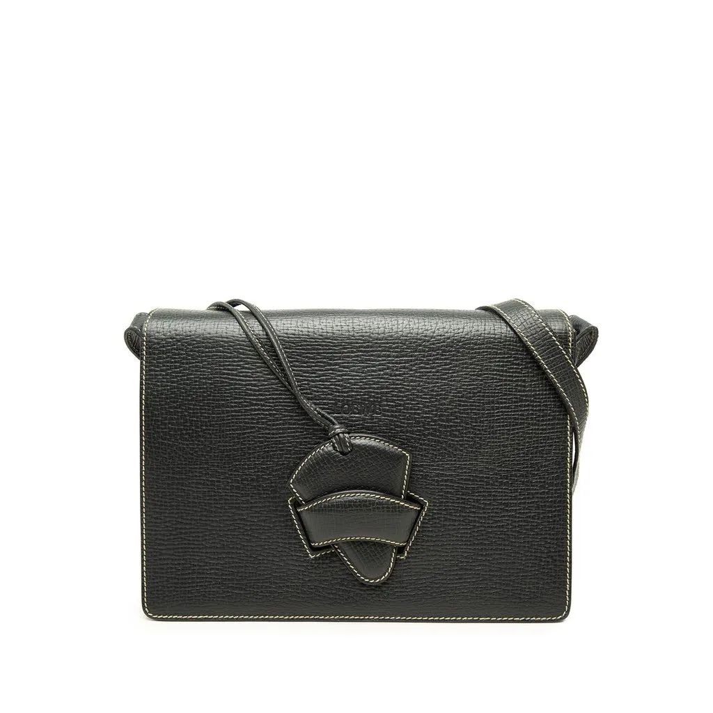 Loewe Medium Leather Barcelona Crossbody Blue Leather Very good - Front View