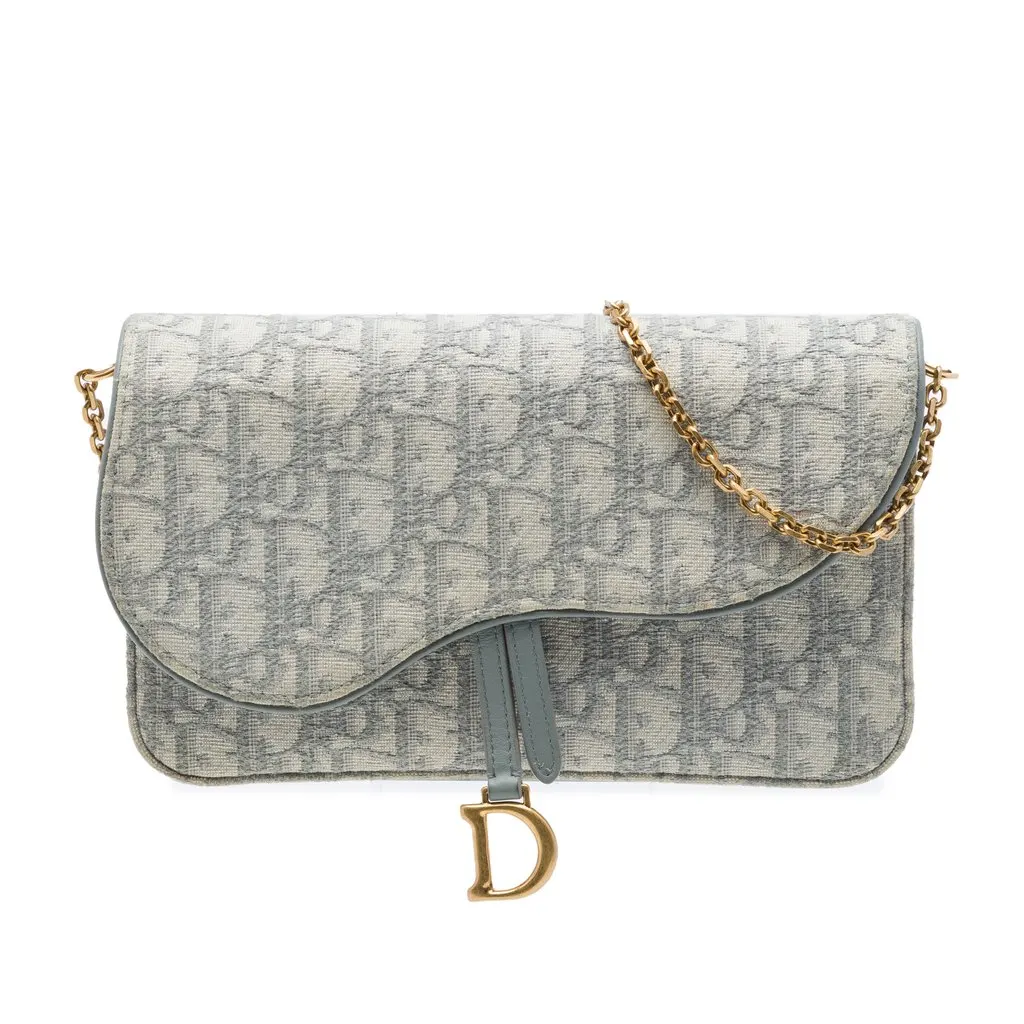 Dior Oblique Canvas Saddle Wallet On Chain