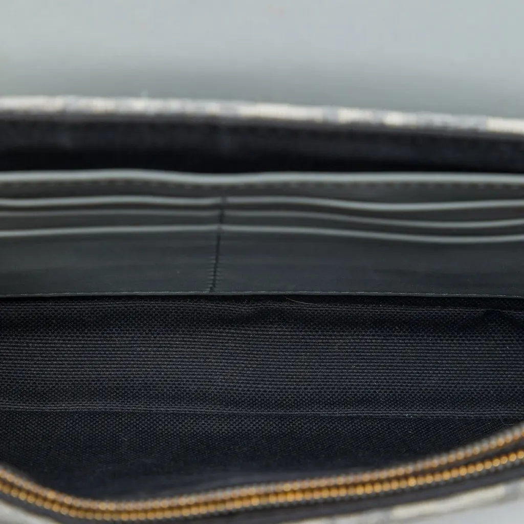 Dior Oblique Canvas Saddle Wallet On Chain Grey Canvas Very good - Model View