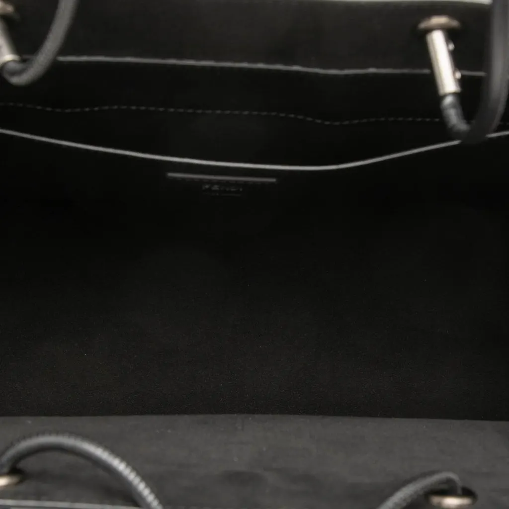 Fendi Medium Leather Pack Shopping Satchel Black Leather Very good - Model View