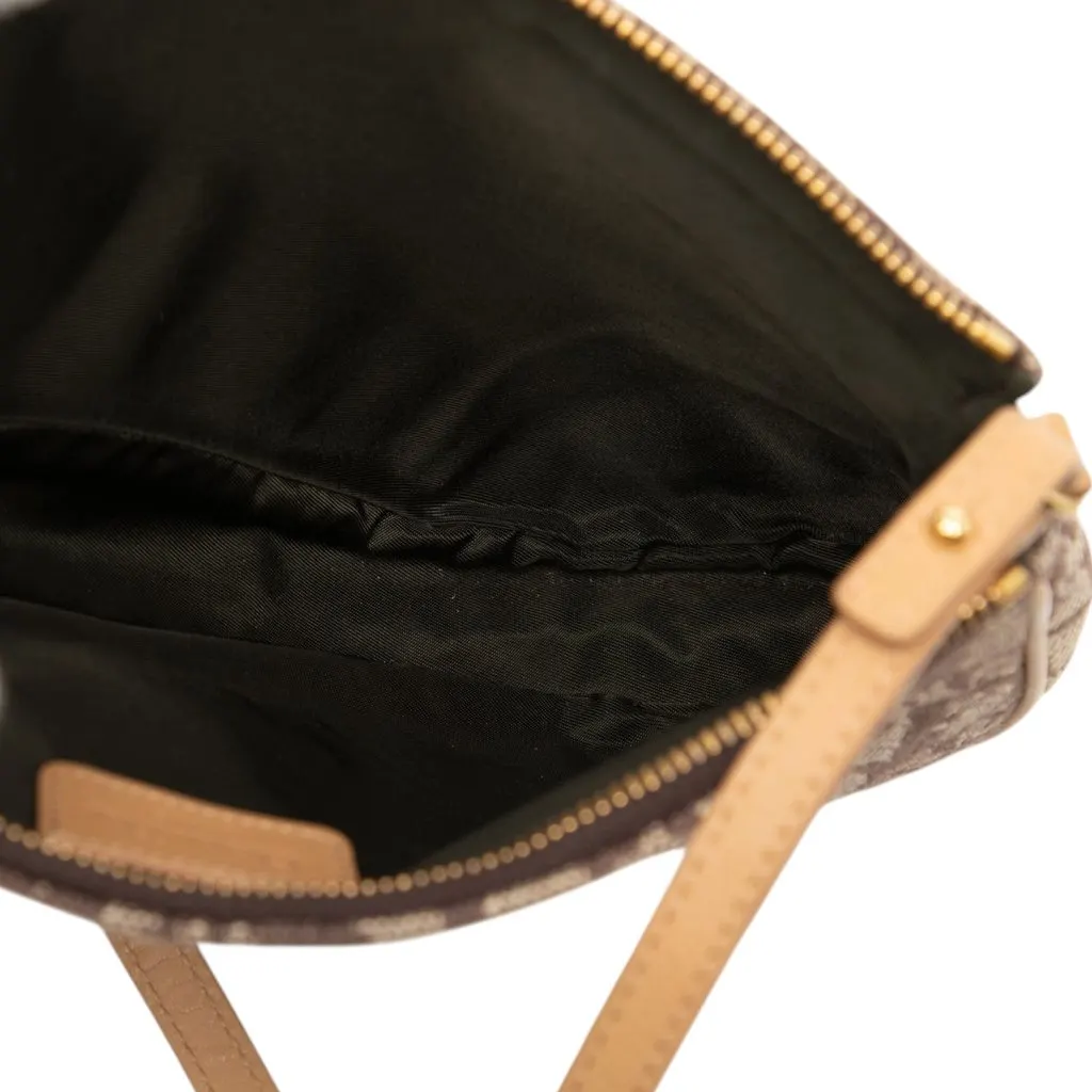 Dior Mini Diorissimo Canvas Saddle Pochette Brown Very good - Model View