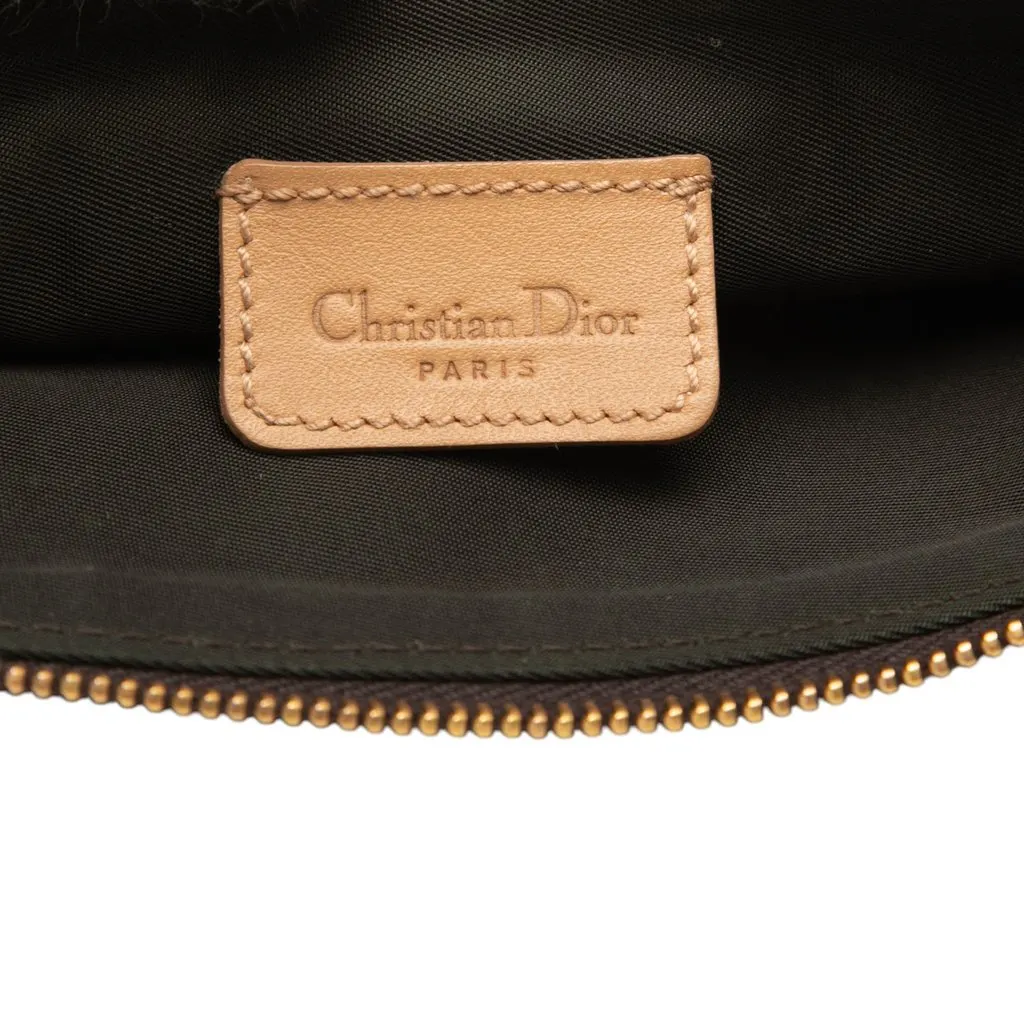 Dior Mini Diorissimo Canvas Saddle Pochette Brown Very good - Box View