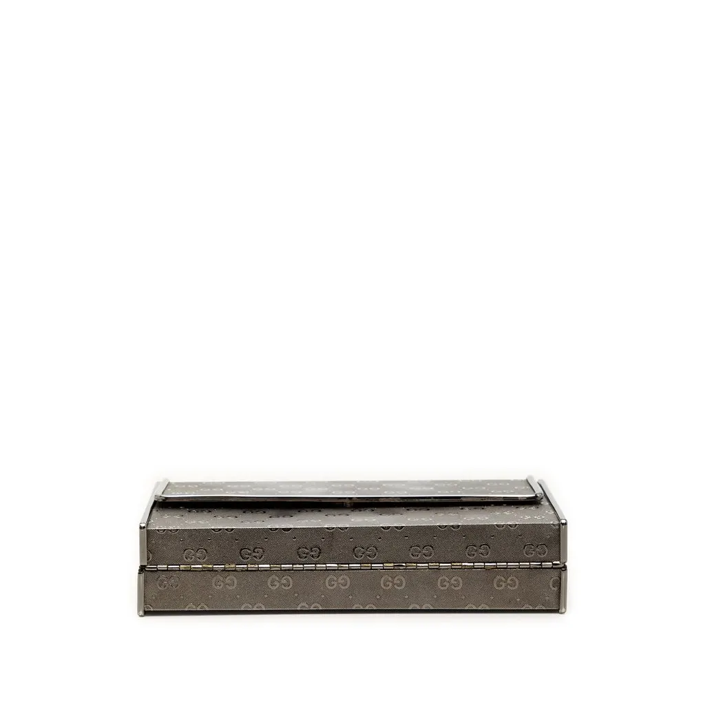 Gucci Micro GG Metal Pouch Silver Metal Good - Inside View