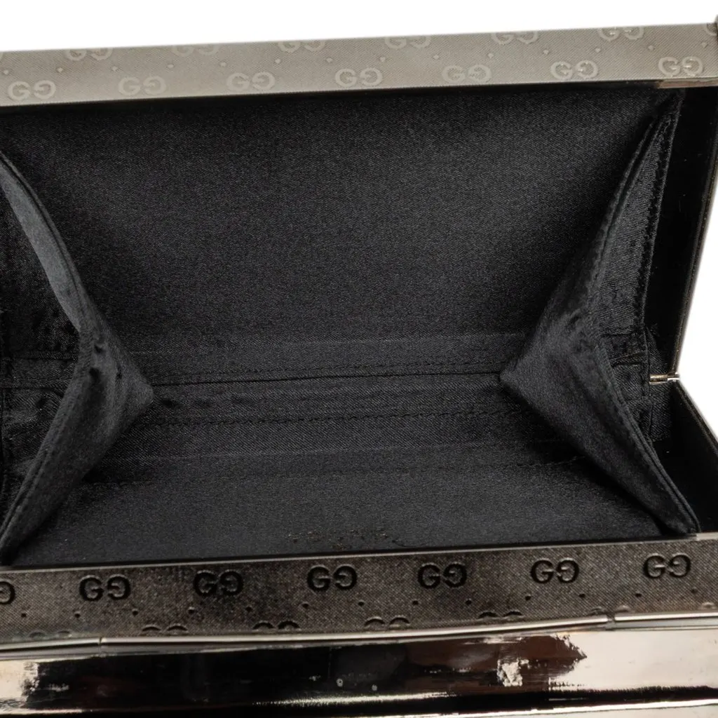 Gucci Micro GG Metal Pouch Silver Metal Good - Model View