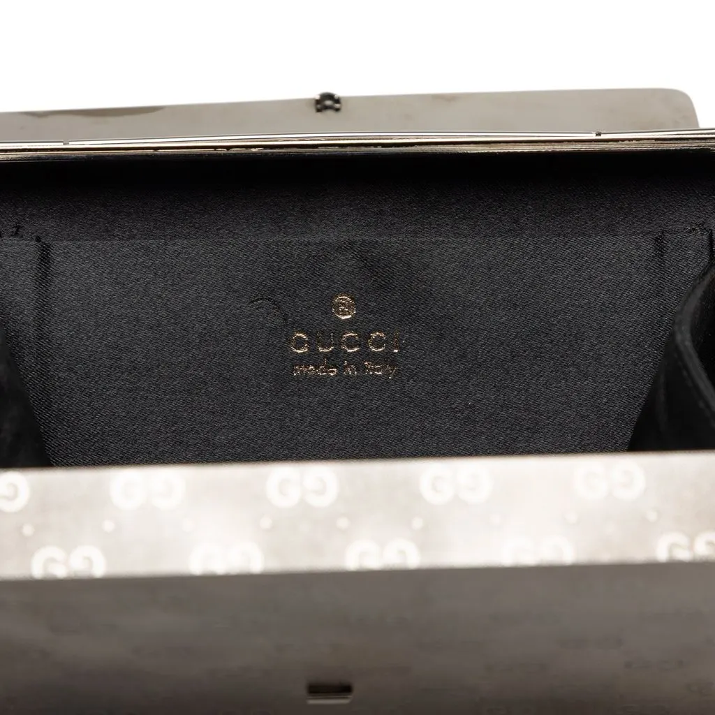 Gucci Micro GG Metal Pouch Silver Metal Good - Box View