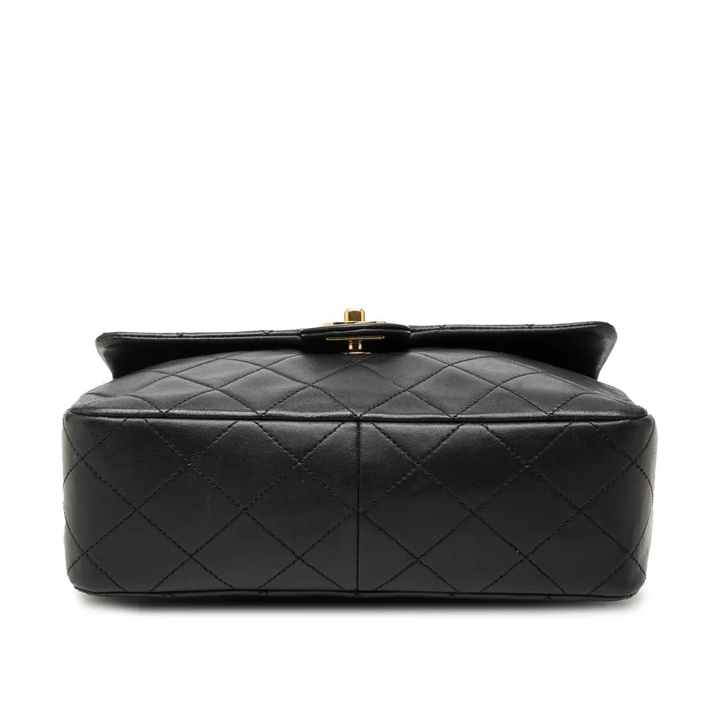Chanel Small Square Quilted Lambskin Flap Black Leather Very good - Inside View