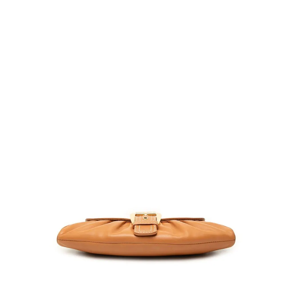 Celine Small Leather Buckle Flap Shoulder Bag Brown Leather Good - Inside View