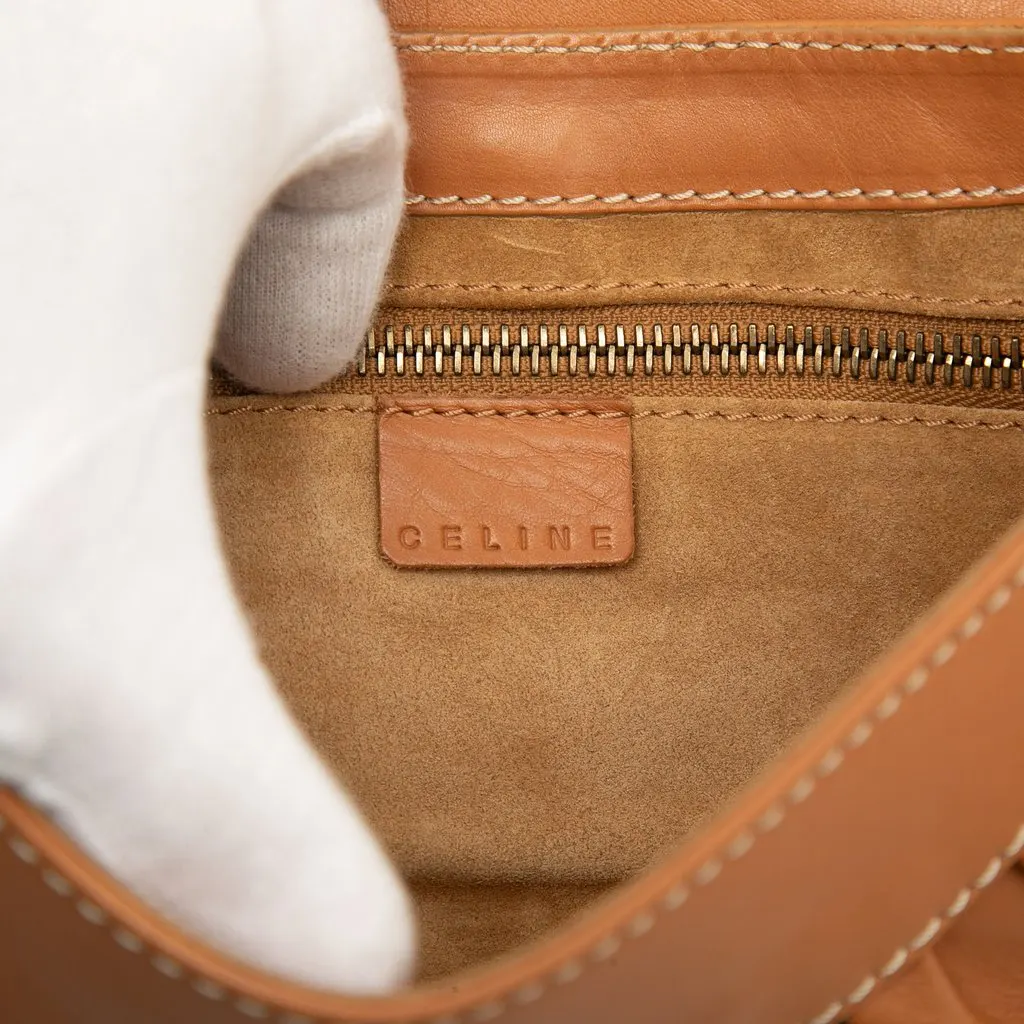 Celine Small Leather Buckle Flap Shoulder Bag Brown Leather Good - Box View