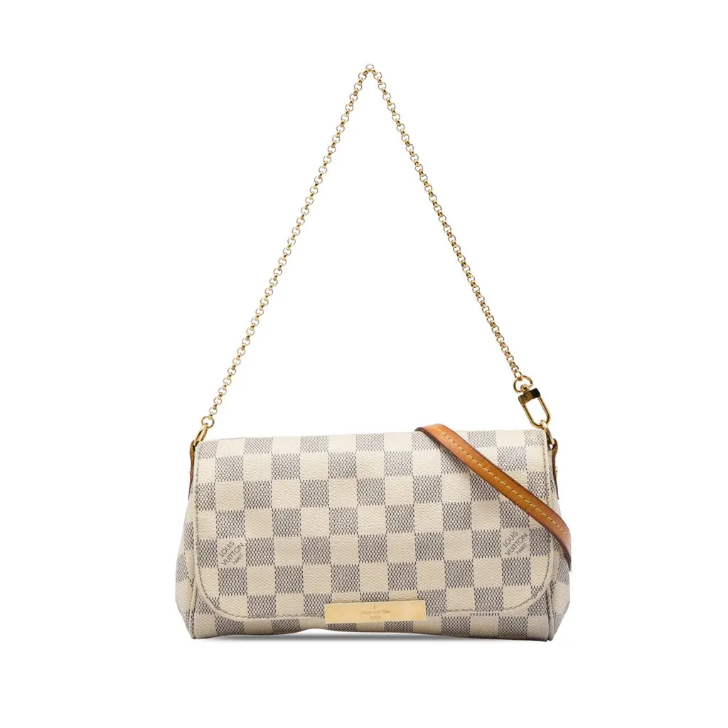 Louis Vuitton Damier Azur Favorite PM White Canvas Good - Front View