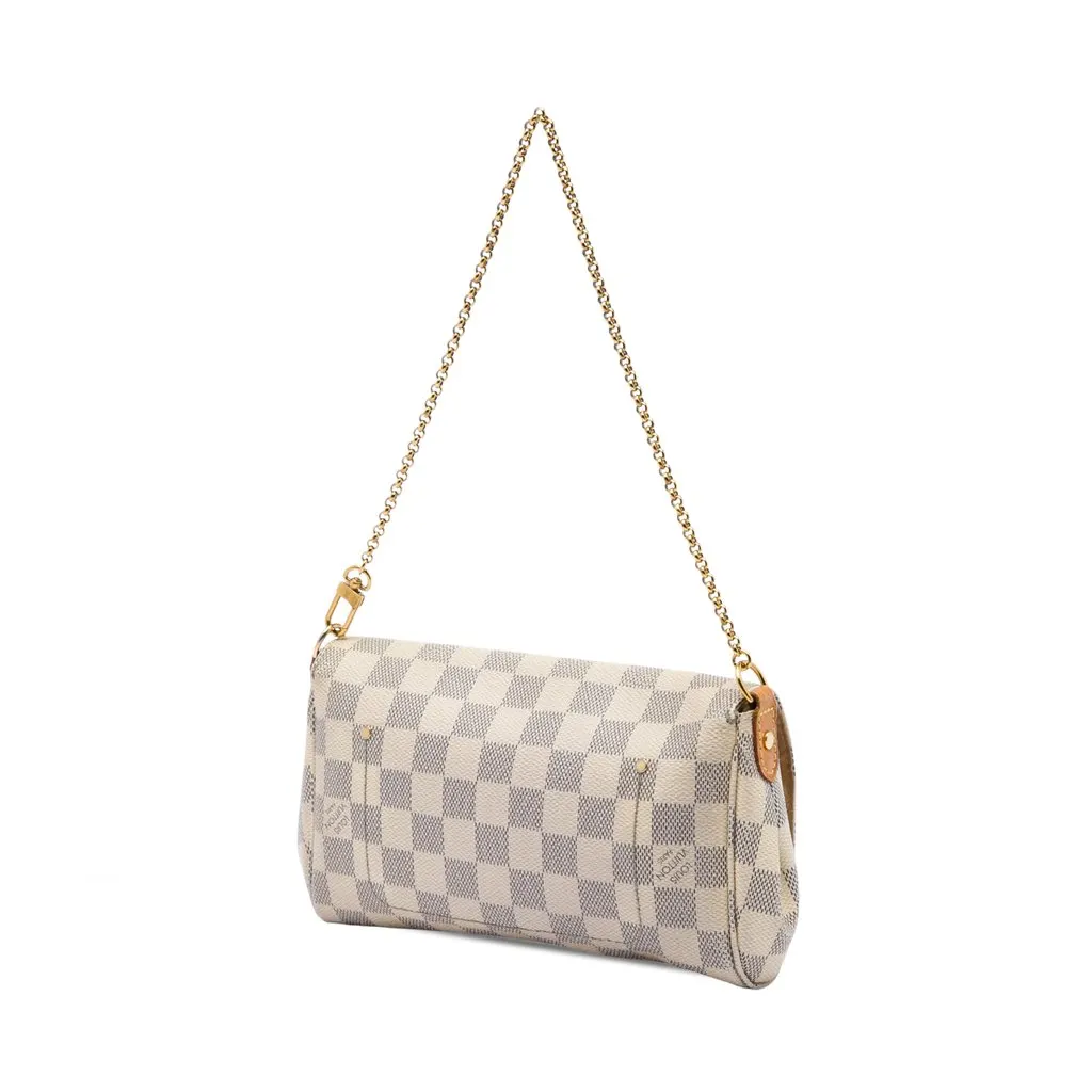 Louis Vuitton Damier Azur Favorite PM White Canvas Good - Back View