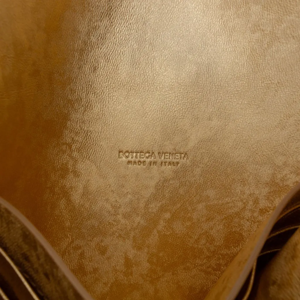 Bottega Veneta Metallic Lambskin Intrecciato Andiamo Clutch Gold Leather Very good - Box View