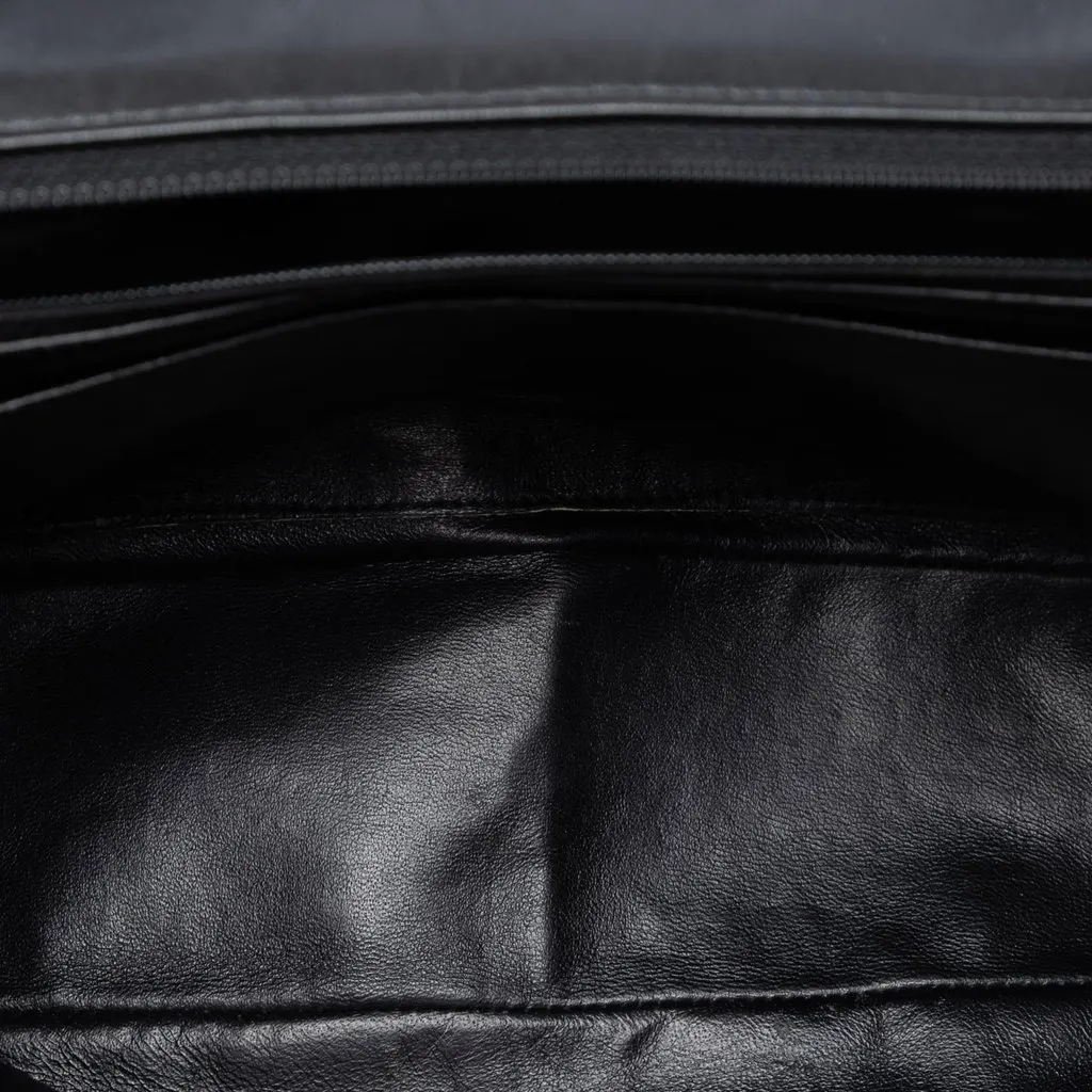 Chanel Jumbo Classic Perforated Lambskin Single Flap Black Leather Very good - Model View