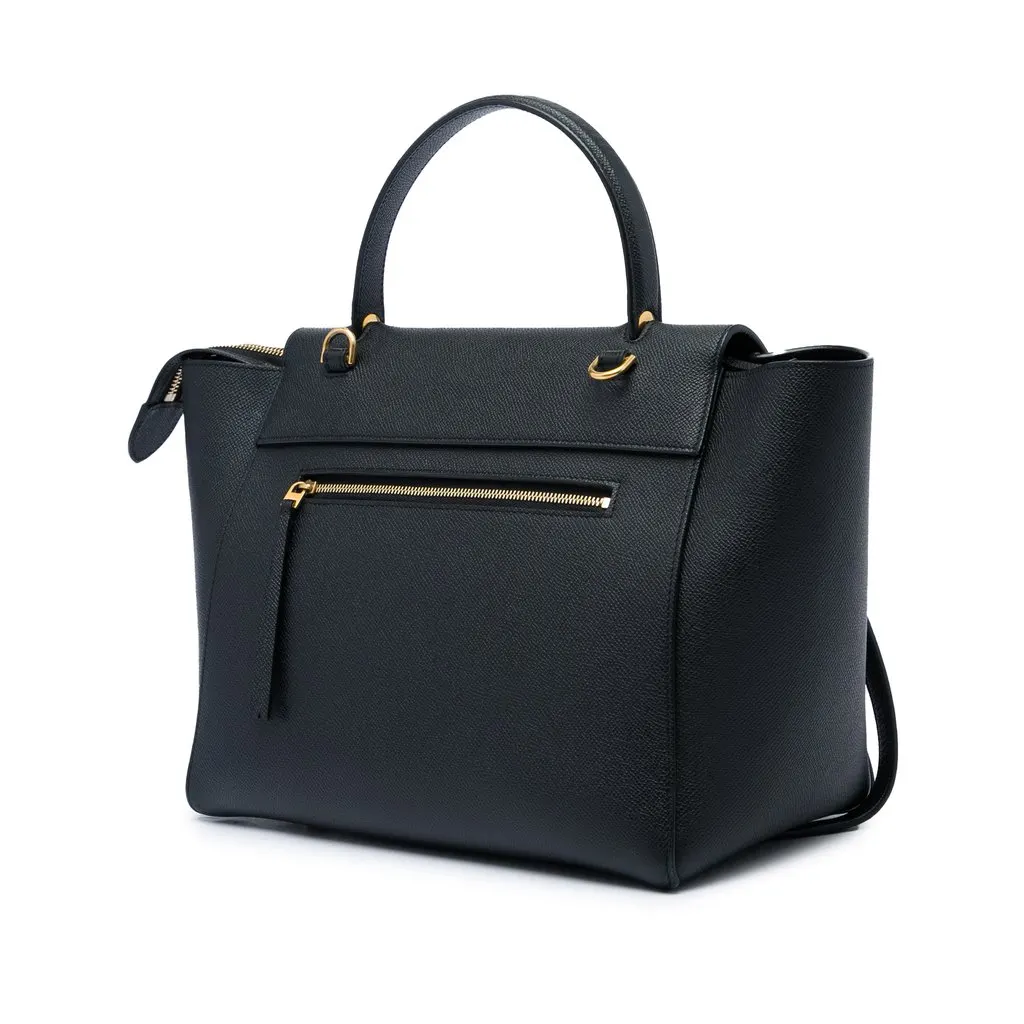 Celine Mini Grained Calfskin Belt Bag Black Leather Very good - Back View