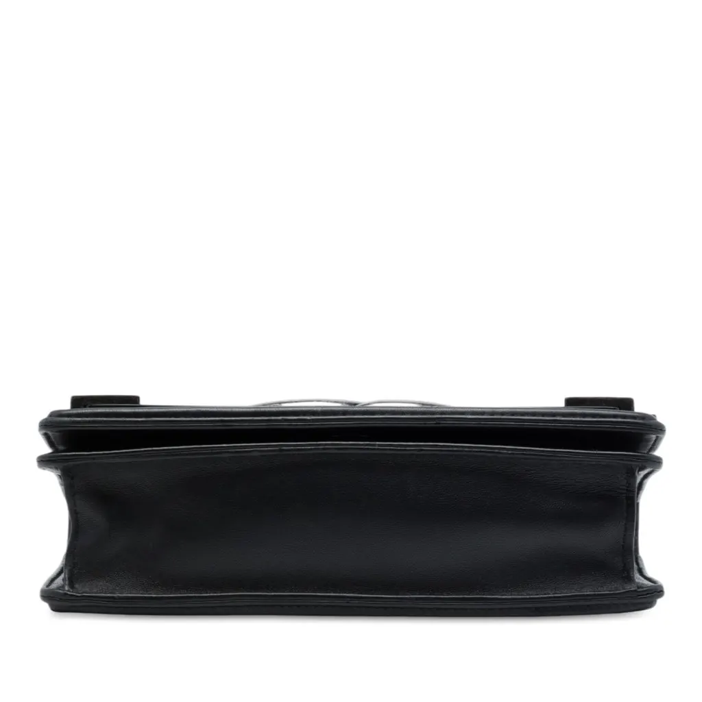 Chanel Lambskin and Acrylic Boy Brick Horizontal Flap Black Leather Very good - Inside View