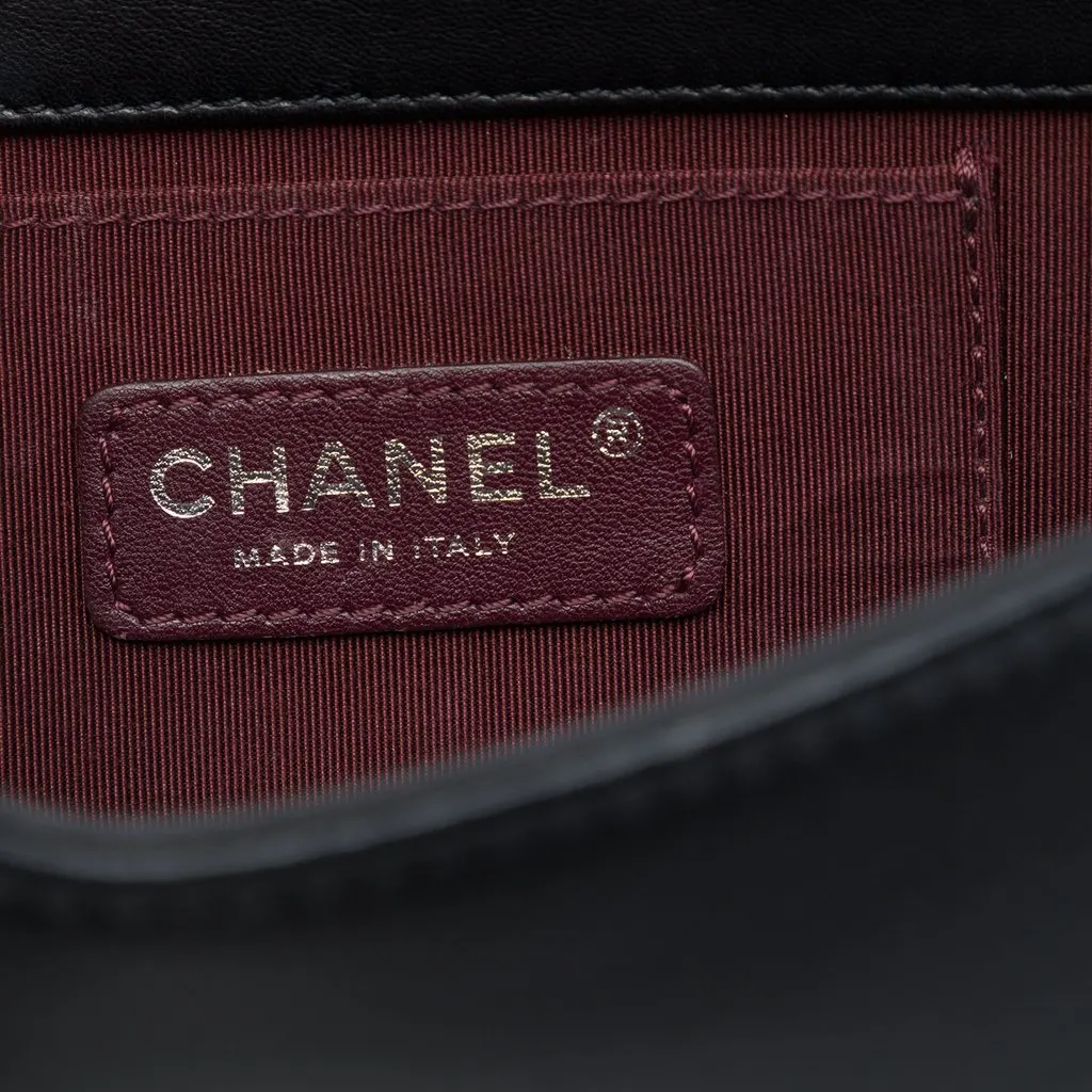 Chanel Lambskin and Acrylic Boy Brick Horizontal Flap Black Leather Very good - Box View