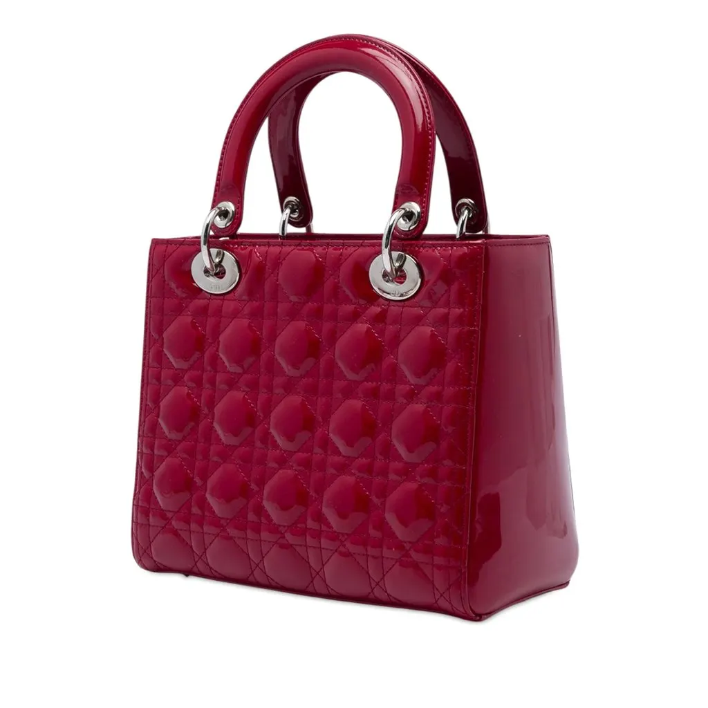 Dior Medium Patent Cannage Lady Dior Red Leather Very good - Back View