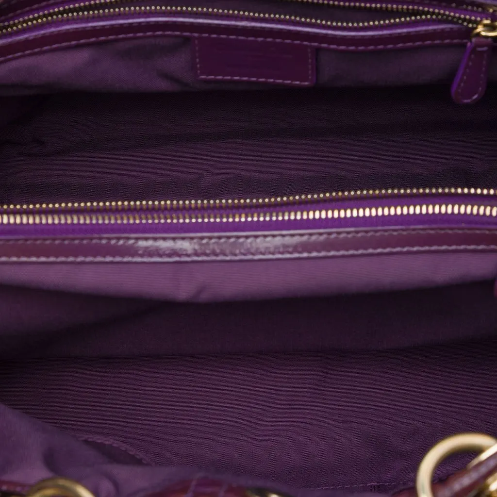 Dior Large Patent Cannage Lady Dior Soft Shopping Tote Purple Leather Good - Model View