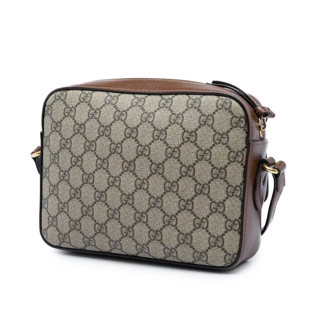 Gucci Small GG Supreme Horsebit 1955 Crossbody Beige Canvas Very good - Back View