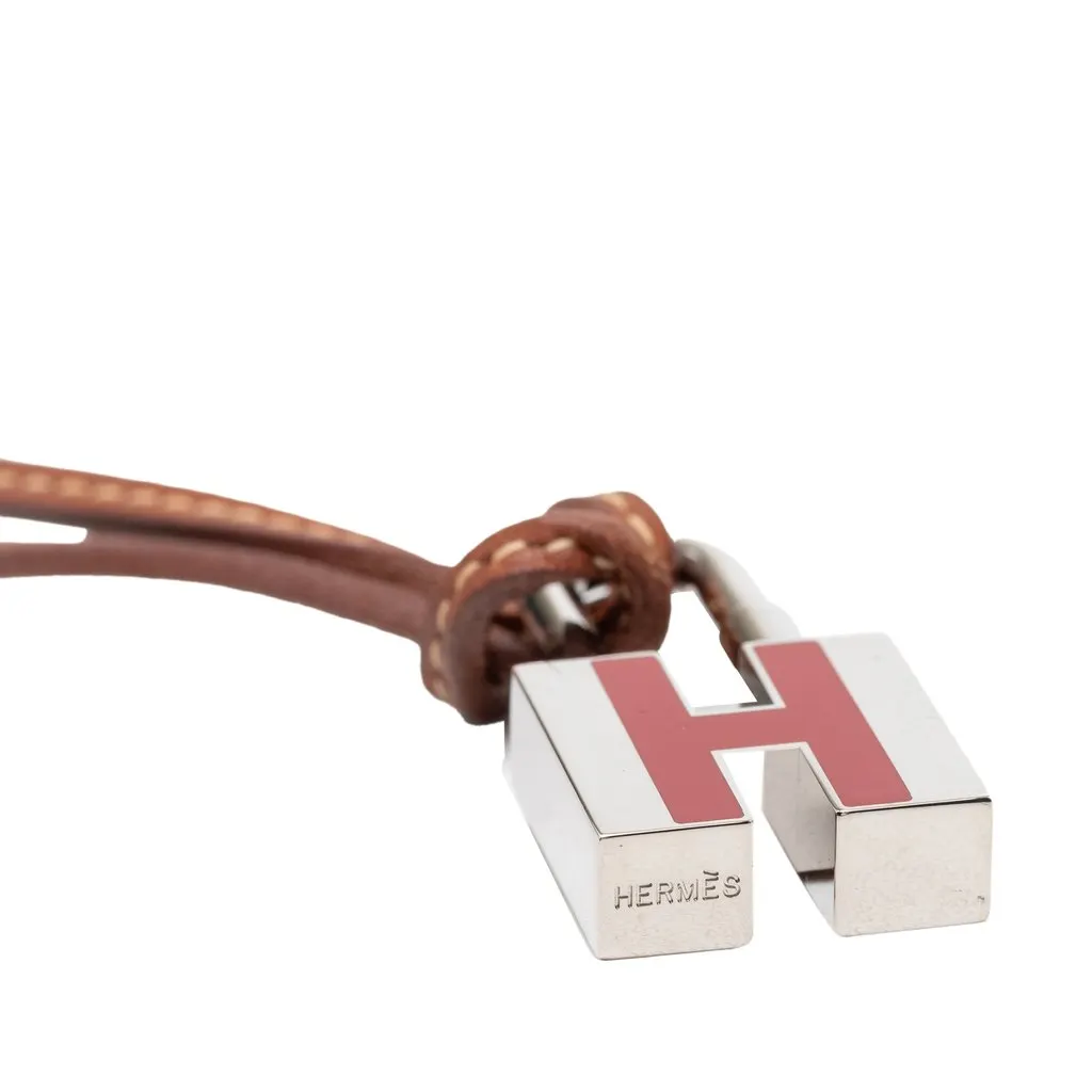 Hermès Palladium Plated Cadena H Lock Charm Padlock Necklace Silver Metal Very good - Inside View